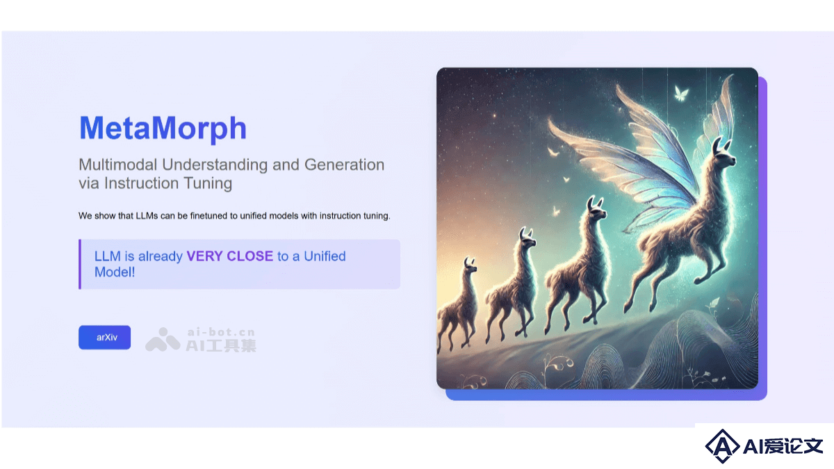 MetaMorph – 统一多模态理解与生成大模型，基于VPiT 预测多模态 token