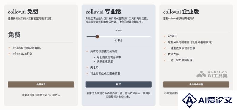 Collov AI的价格