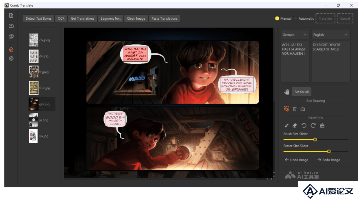 Comic Translate – 开源的漫画翻译工具，自动翻译主流漫画阅读语言