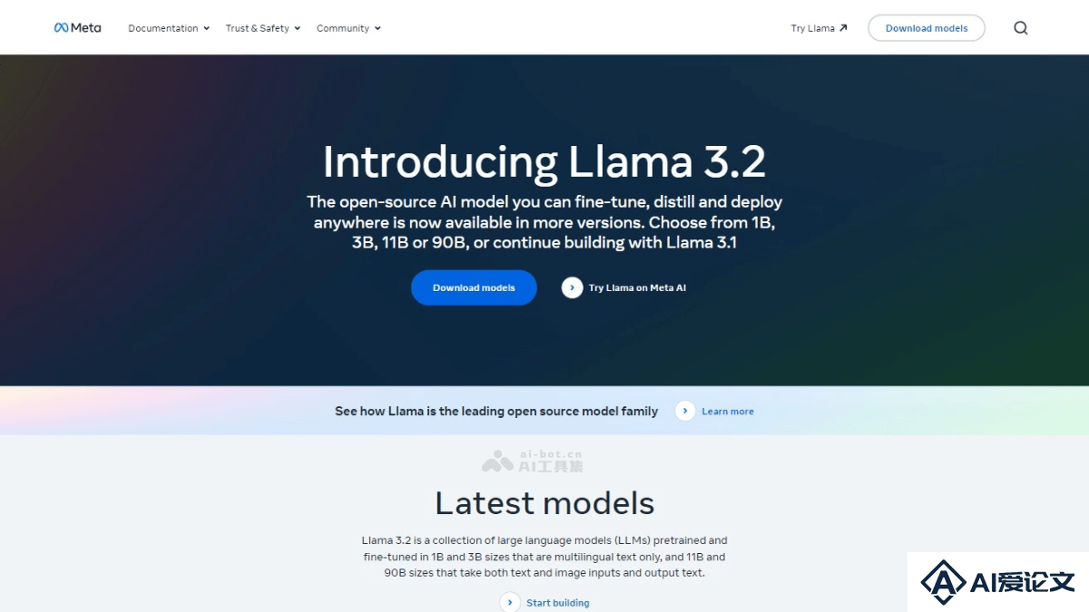 Llama 3.2 – Meta推出的中小型视觉语言模型和轻量级文本模型