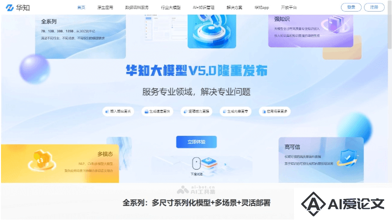 华知大模型5.0 – 知网联合华为云推出的多模态AI大模型