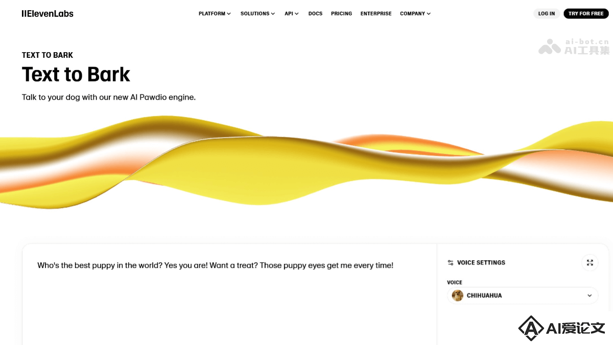 Text to Bark – ElevenLabs 推出的 AI“狗语”文本转语音模型