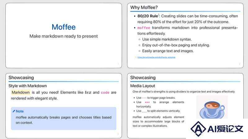 Moffee – 开源的Markdown转PPT工具