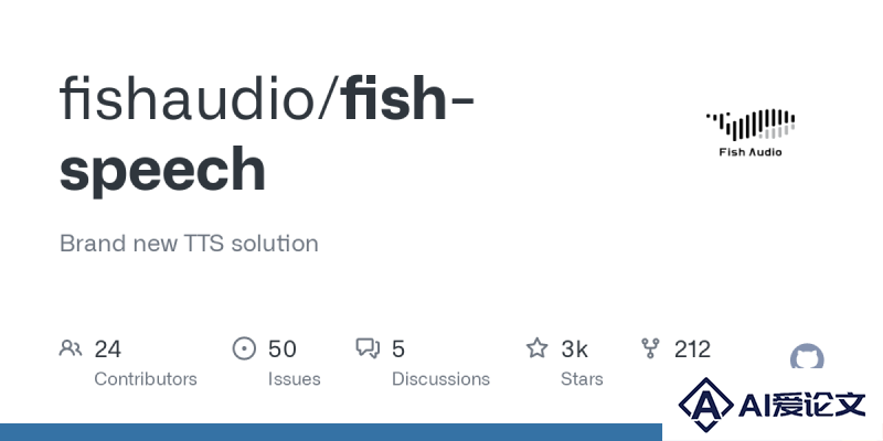 Fish Speech – 开源的高效文本到语音合成TTS工具
